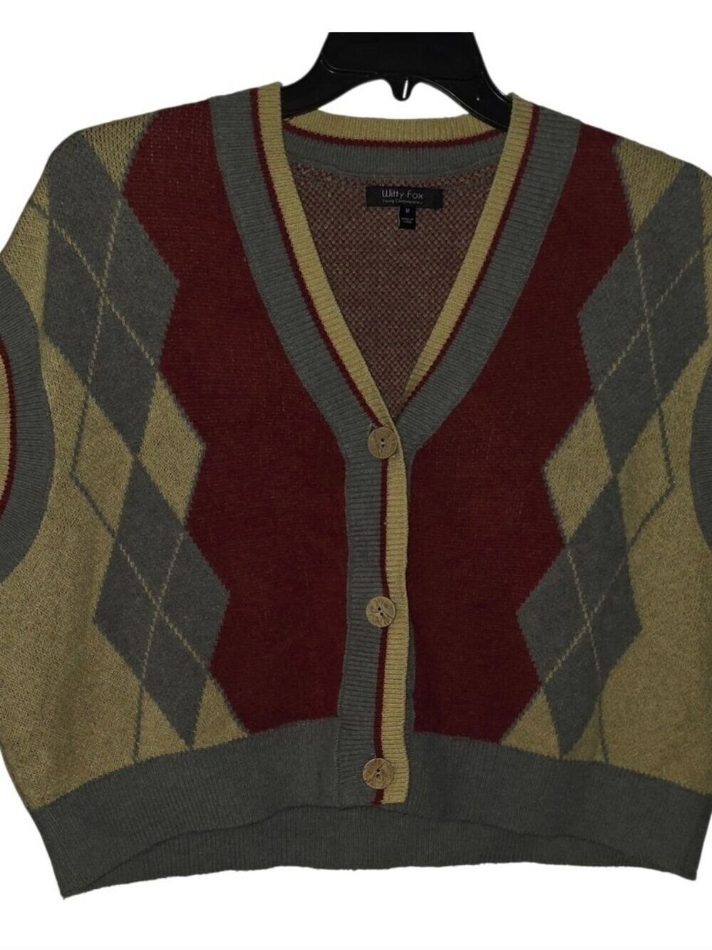 Witty Fox Sleeveless Sweater Vest Size Medium - Picture 2 of 6